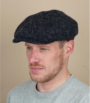 béret noir hiver stetson Hatteras Herringbone black